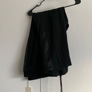 Black satin stripe jogger